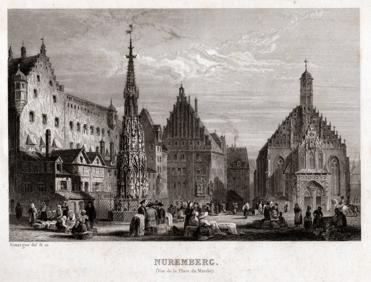 Nürnberg, omkring 1830 (gravering) af . .