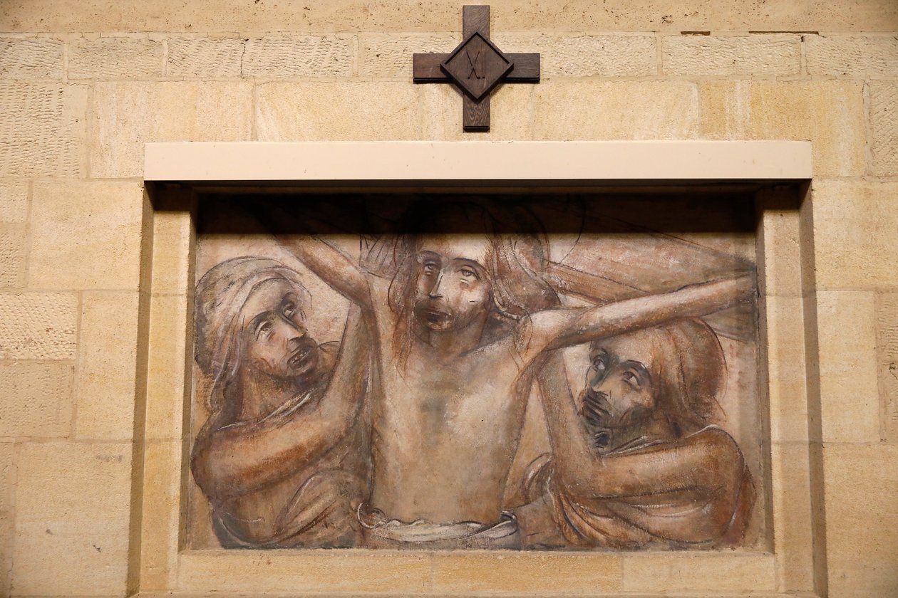 Orval trappistkloster, Belgien. Kirke. Korsets vej. 11. station af . .