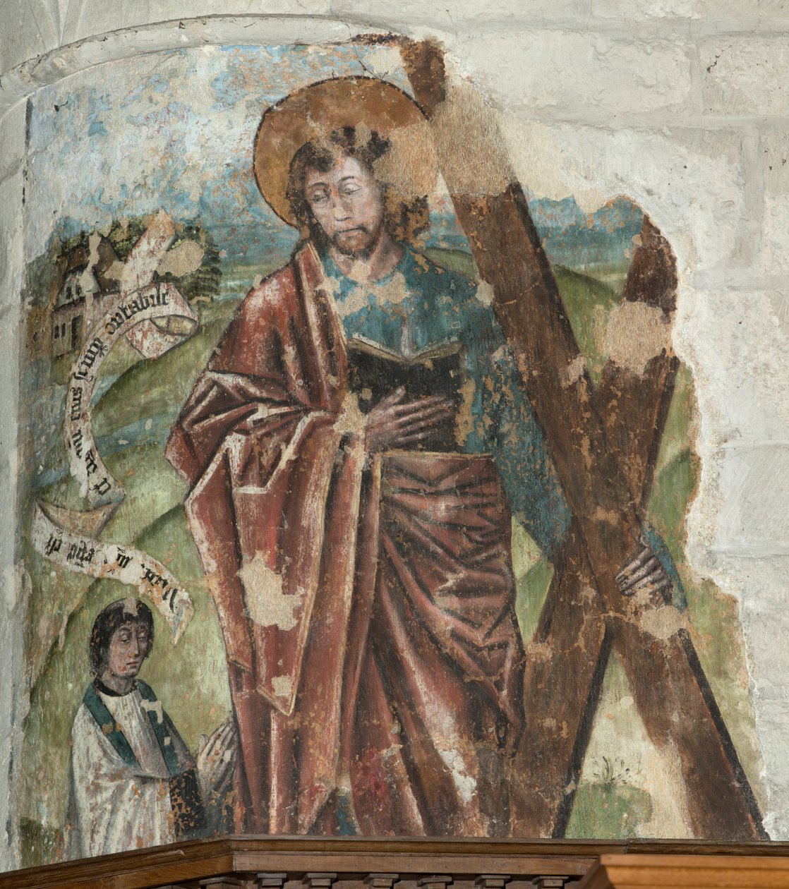 Sognekirke (Sognekirken Vor Frue). Interiør. Koret. Vægmaling. af . .