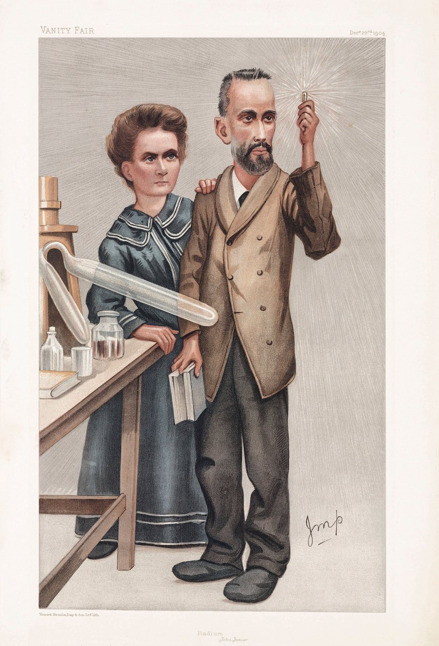 Pierre og Marie Curie, franske fysikere af Henry Charles Fehr