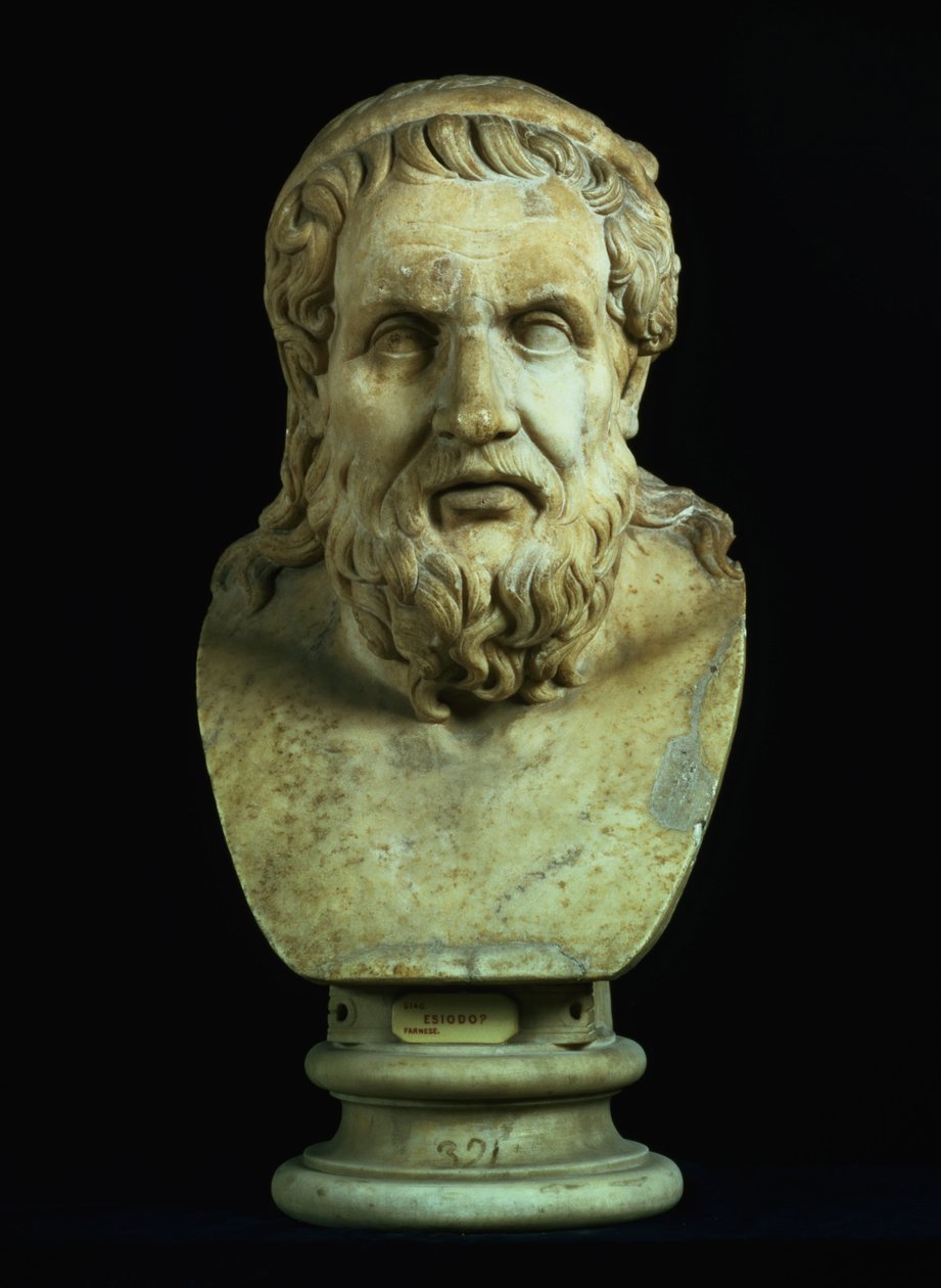 Portrætbuste muligvis af enten Hesiod (8. århundrede f.Kr.) eller Homer (8. århundrede f.Kr.), kopi af græsk original fra det 5. århundrede f.Kr. (marmor) af Hippolyte Lalaise Devéria