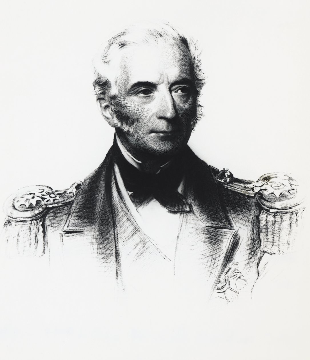 Portræt af Edward Hobart Seymour (1840-1929), admiral for den allierede flåde involveret i sammenstød med bokserne i Kina, tegning af Georg Carl Heinrich Dollmann