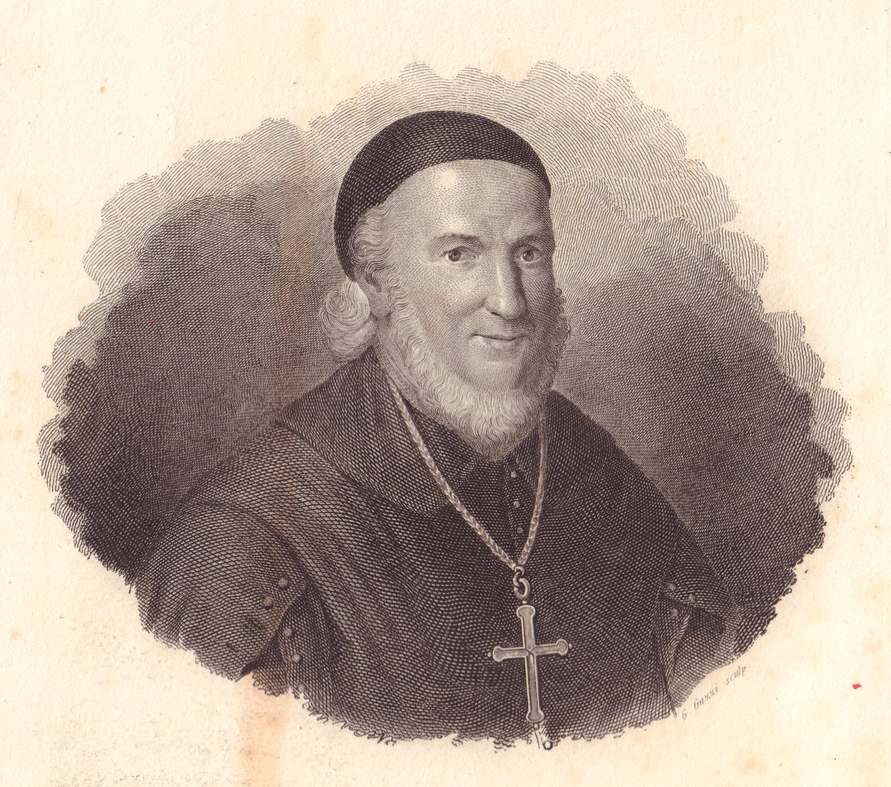 Portræt af den italienske biskop Adeodato Turchi (1724-1803), kobberstik af G Guzzi fra maleri af Francesco Vicira af William Walcutt