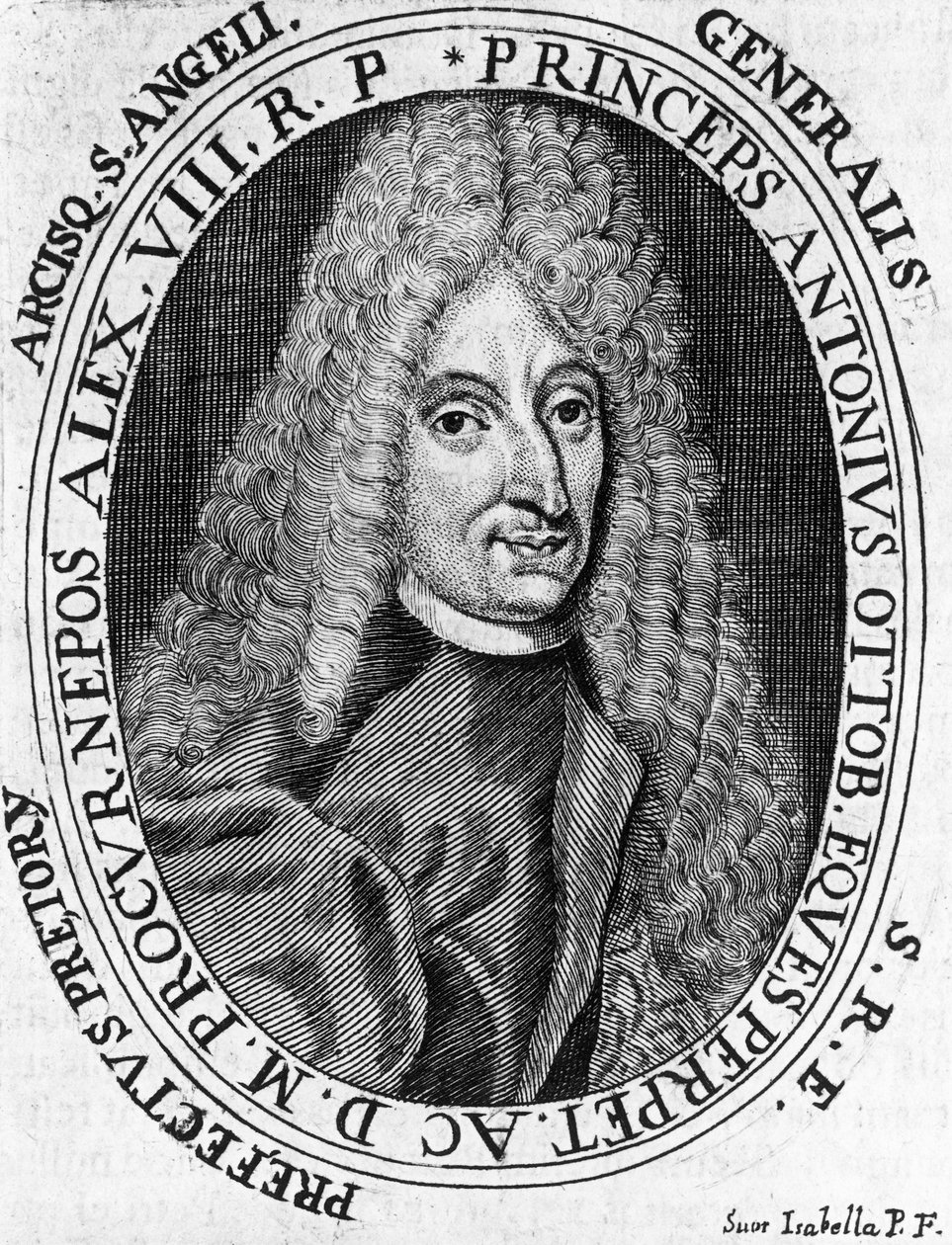 Portræt af prins Antonio Ottoboni (1646-1710), general for den pavelige hær, gravering af William Walcutt