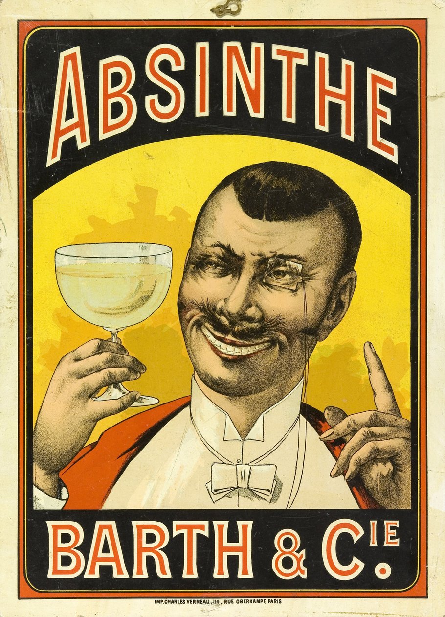 Annonce for Barth & Cie absint, i Chalon sur Saone (Saone et Loire, Frankrig), omkring 1890 af Frederick (attr. to) Barnard