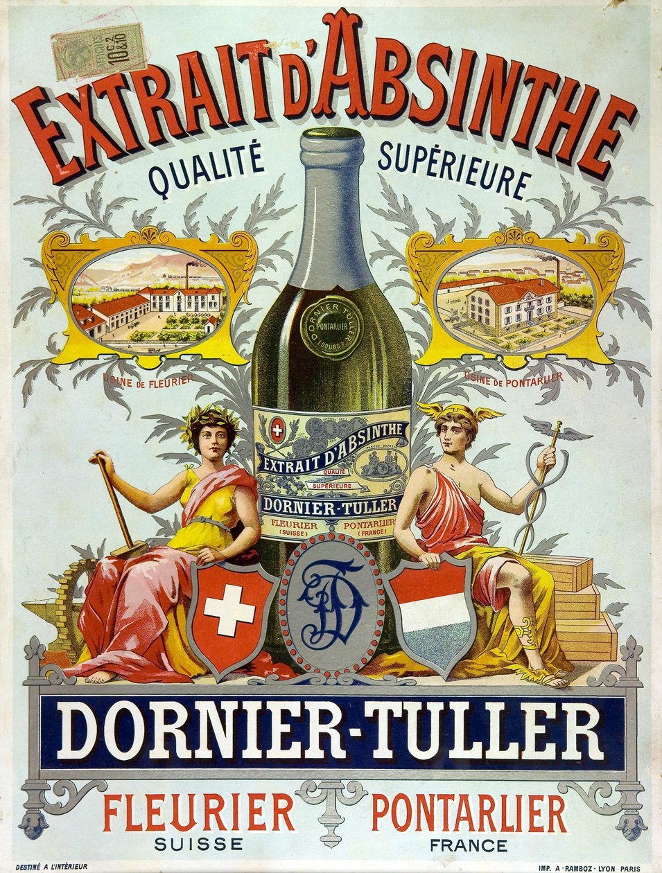Annonce for Ornier Tuller absint, kromolitografi 1890 af Frederick (attr. to) Barnard