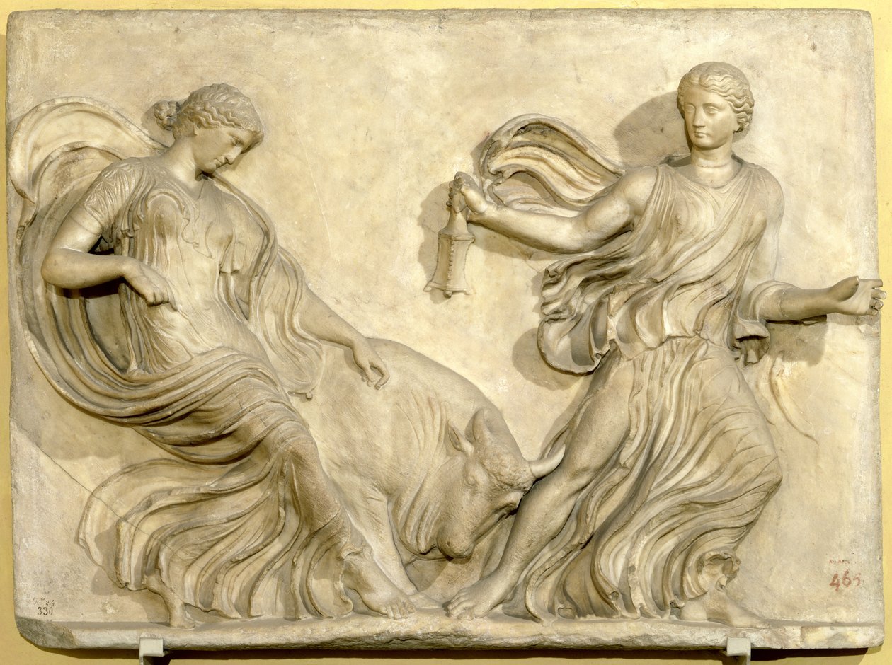Relief fra Nike-templet fra Akropolis, Athen, Neo-Attic, Græsk, slutningen af det 2. århundrede f.Kr. (marmor) af Hippolyte Lalaise Devéria