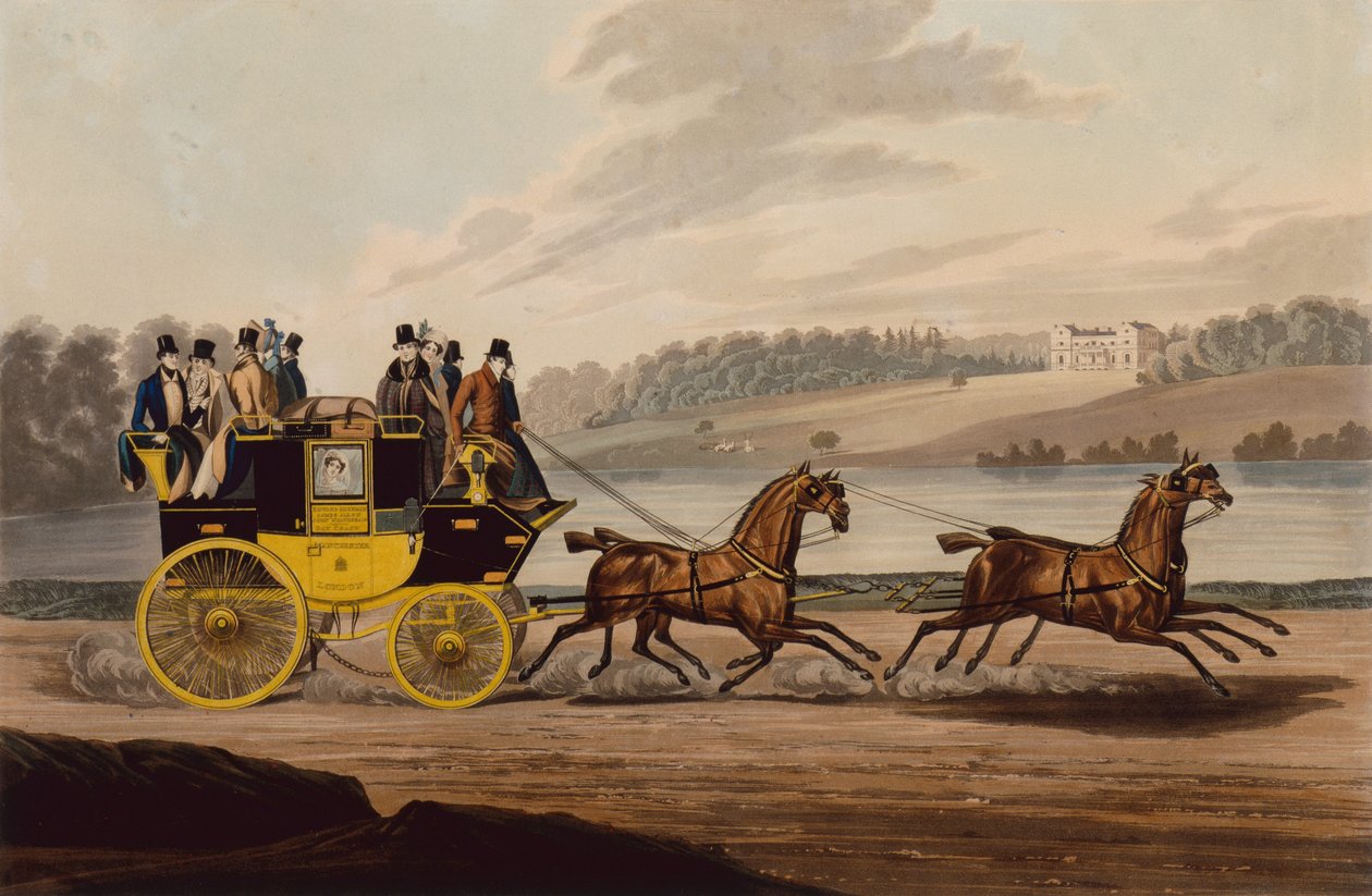 Royal Telegraph Manchester (farvet gravering) af . .