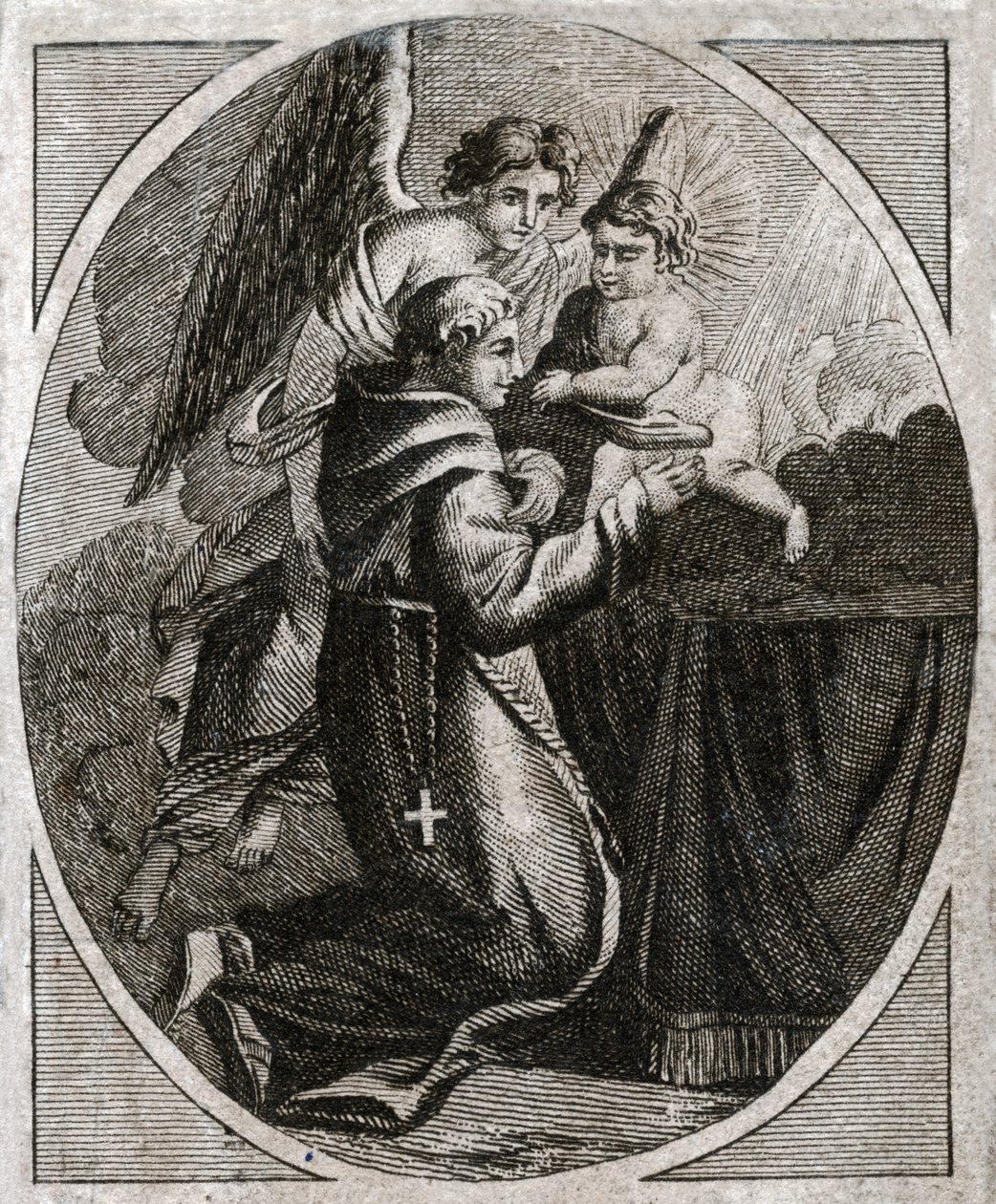 Sankt Antonius af Padova, begyndelsen af det 19. århundrede (gravering) af . .