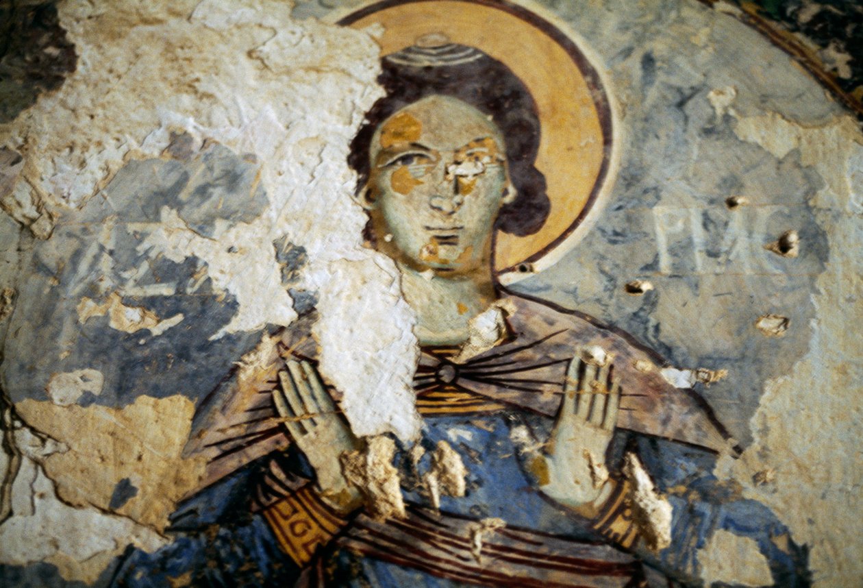Saint, fresko i Agios Ioannis Prodromos kirke af Georg Carl Heinrich Dollmann