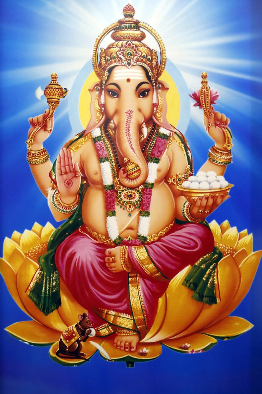 Shiva hinduistiske tempel. Ganesha eller Ganapati: Elefanten er en uudtalt hinduistisk gud. af . .
