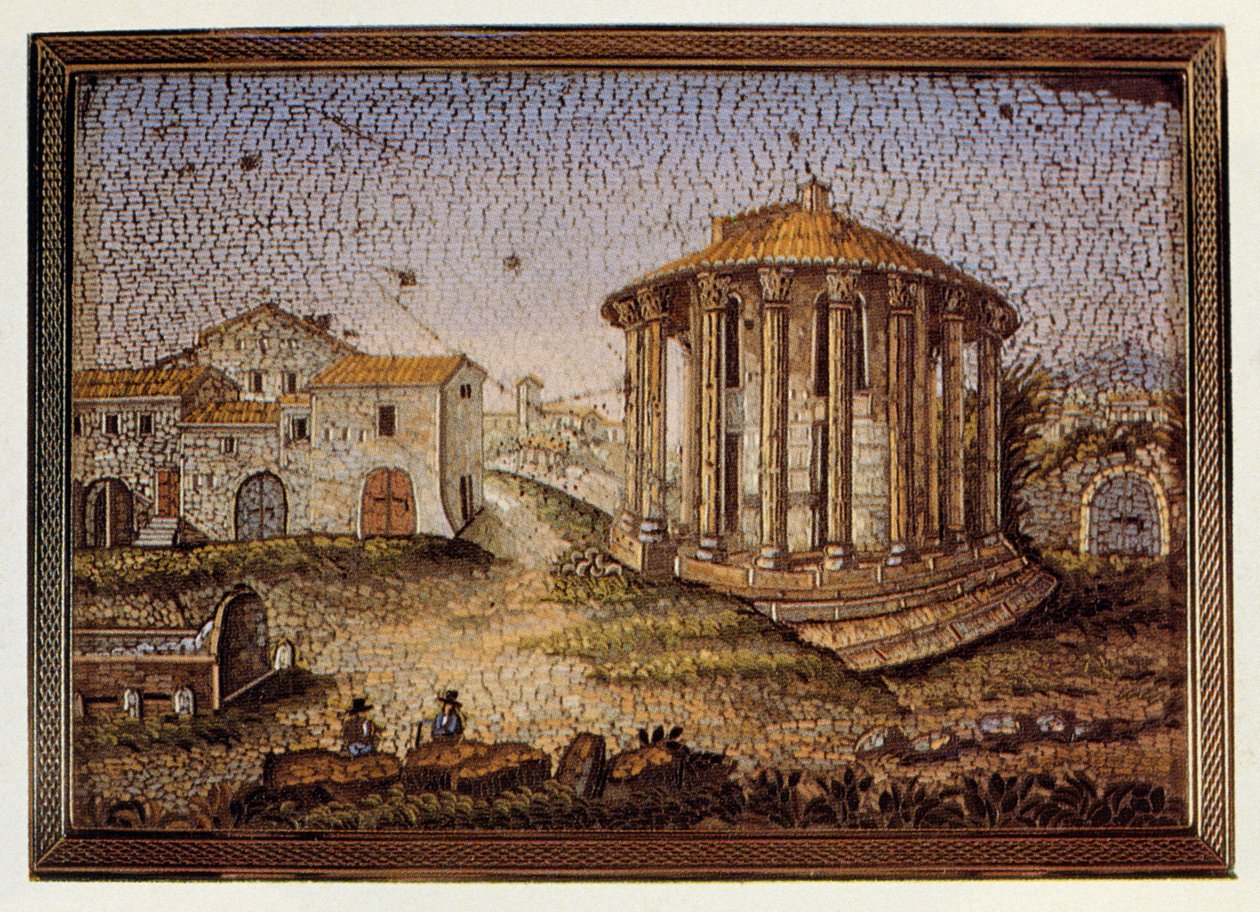 Tempel af Vesta eller Hercules Victor, mosaik, Italien af William Walcutt