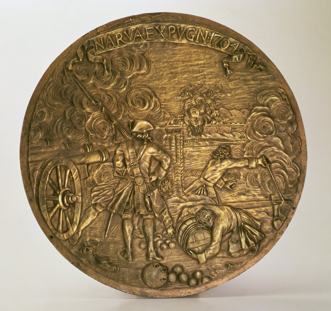 Capture of Narva, basrelief designet af Bartolomeo Carlo Rastrelli (1675-1744), ca. 1720 (bronze) af Hippolyte Lalaise Devéria