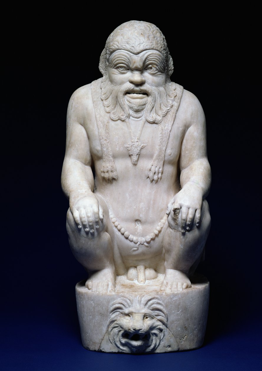 Den egyptiske gud Bes, fra en springvand, romersk, ca. 130 e.Kr. (marmor) af Hippolyte Lalaise Devéria