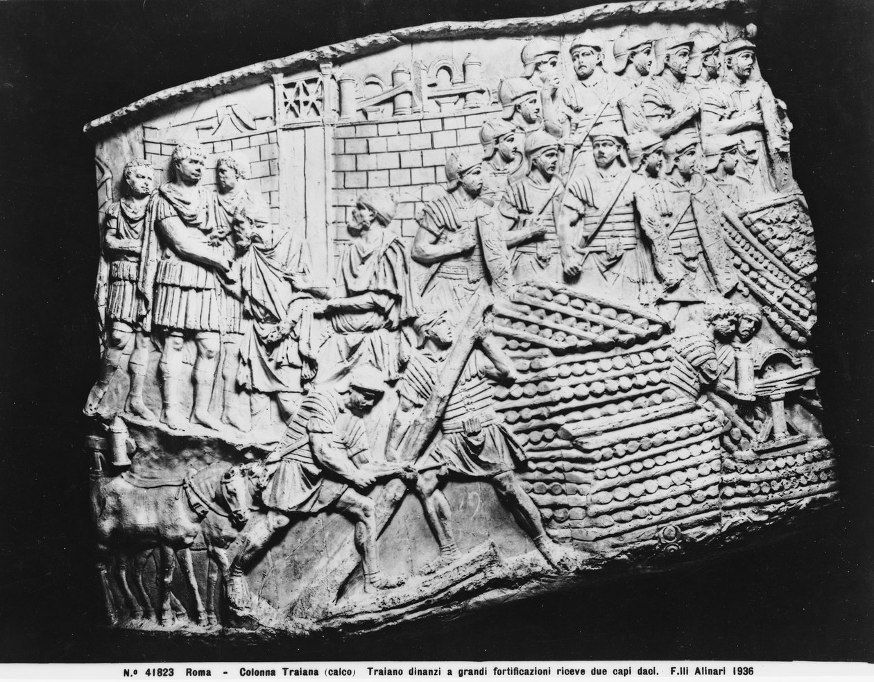 Kejser Trajan modtager lydighed fra to barbarer (gips) af Hippolyte Lalaise Devéria