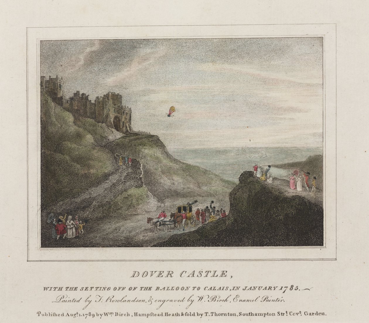 Den første kanaloverfart med ballon, 7. januar 1785 af Frederick (attr. to) Barnard