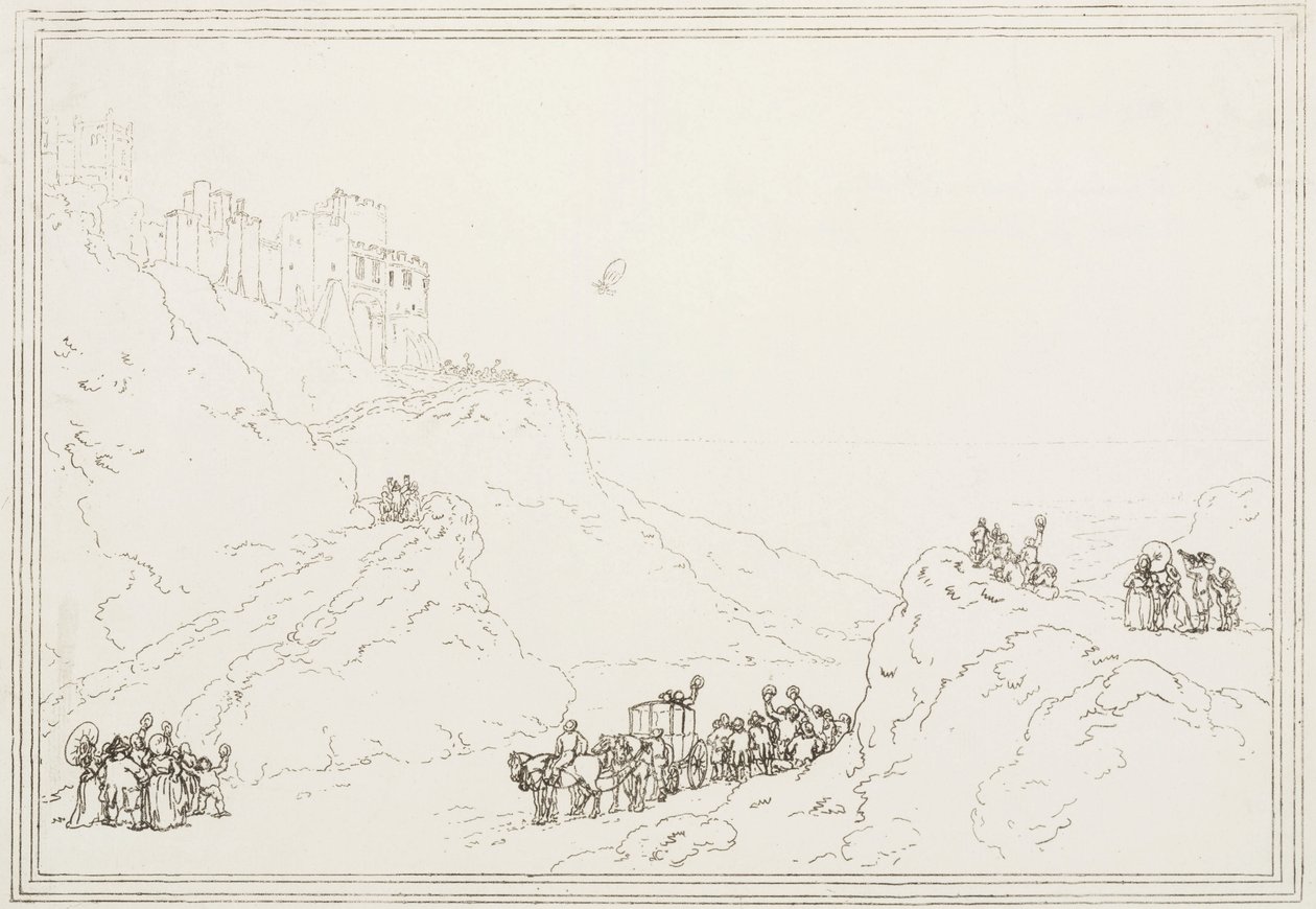 Den første kanaloverfart med ballon, 7. januar 1785 af Frederick (attr. to) Barnard