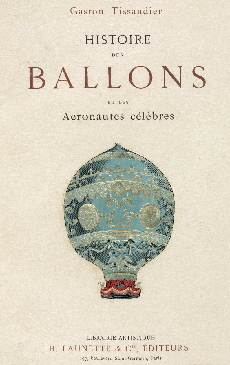 Titelblad til Tissandiers bog om ballonflyvning af Frederick (attr. to) Barnard