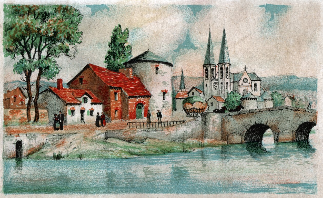 Landsby omkring Carcassonne, ca 1930 af . .