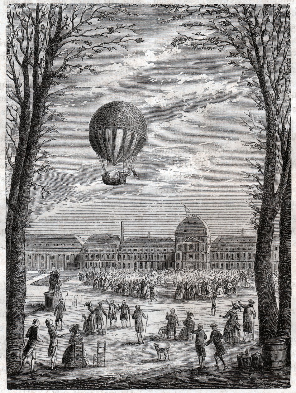 Fyld ballonen. Ballonflyvning. af Frederick (attr. to) Barnard