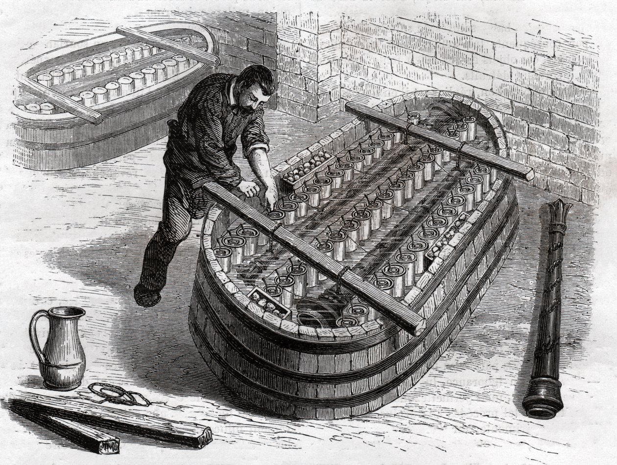 Arbejdere i guldsmeden. Arbejdere i sølvsmede. i sølvsmederiet. af Frederick (attr. to) Barnard