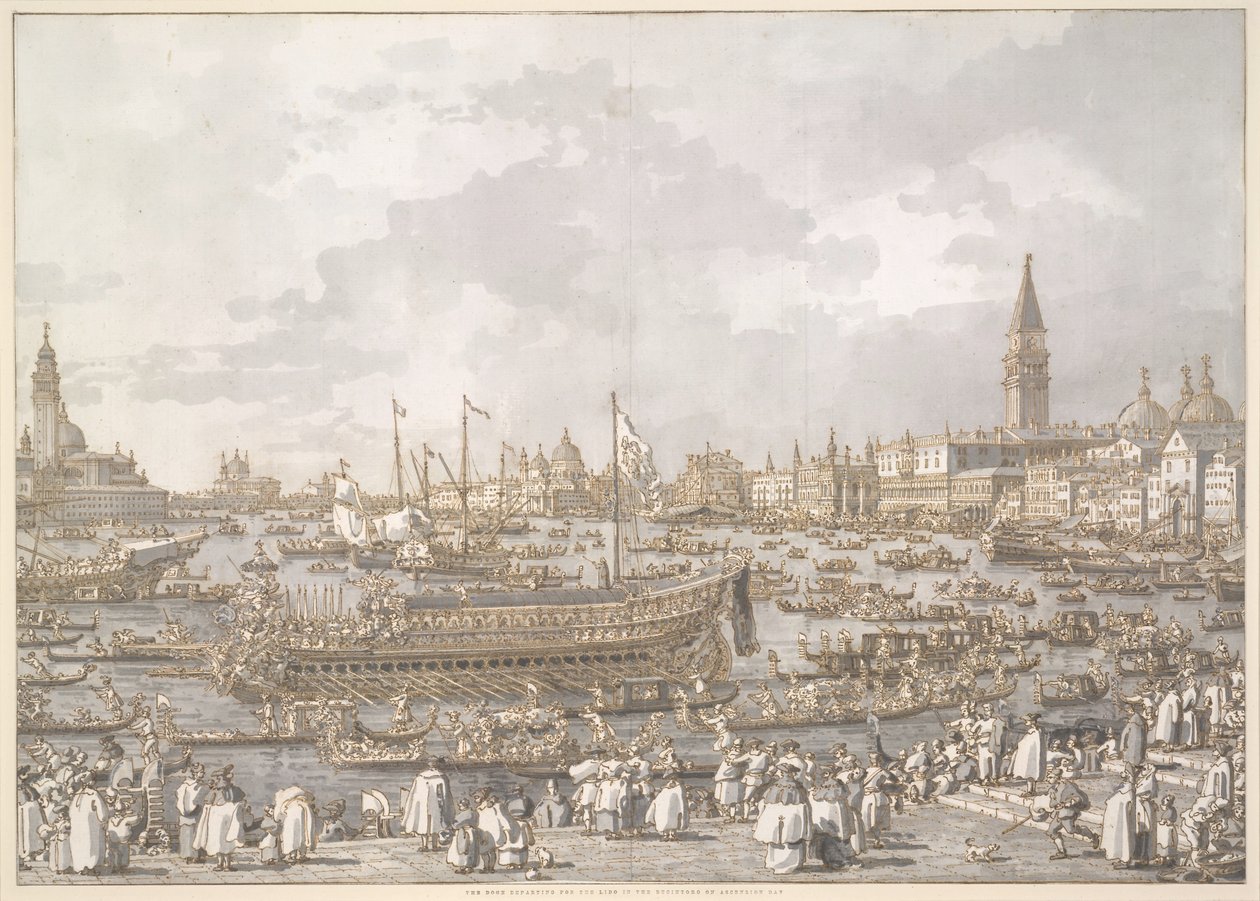 Dogen af Venedig afgår til Lido af Canaletto