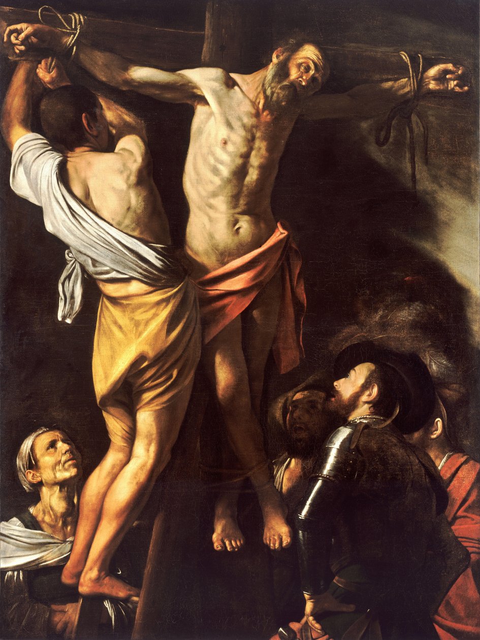 Korsfæstelsen af ​​Sankt Andreas Andrew af Michelangelo Merisi da  Caravaggio