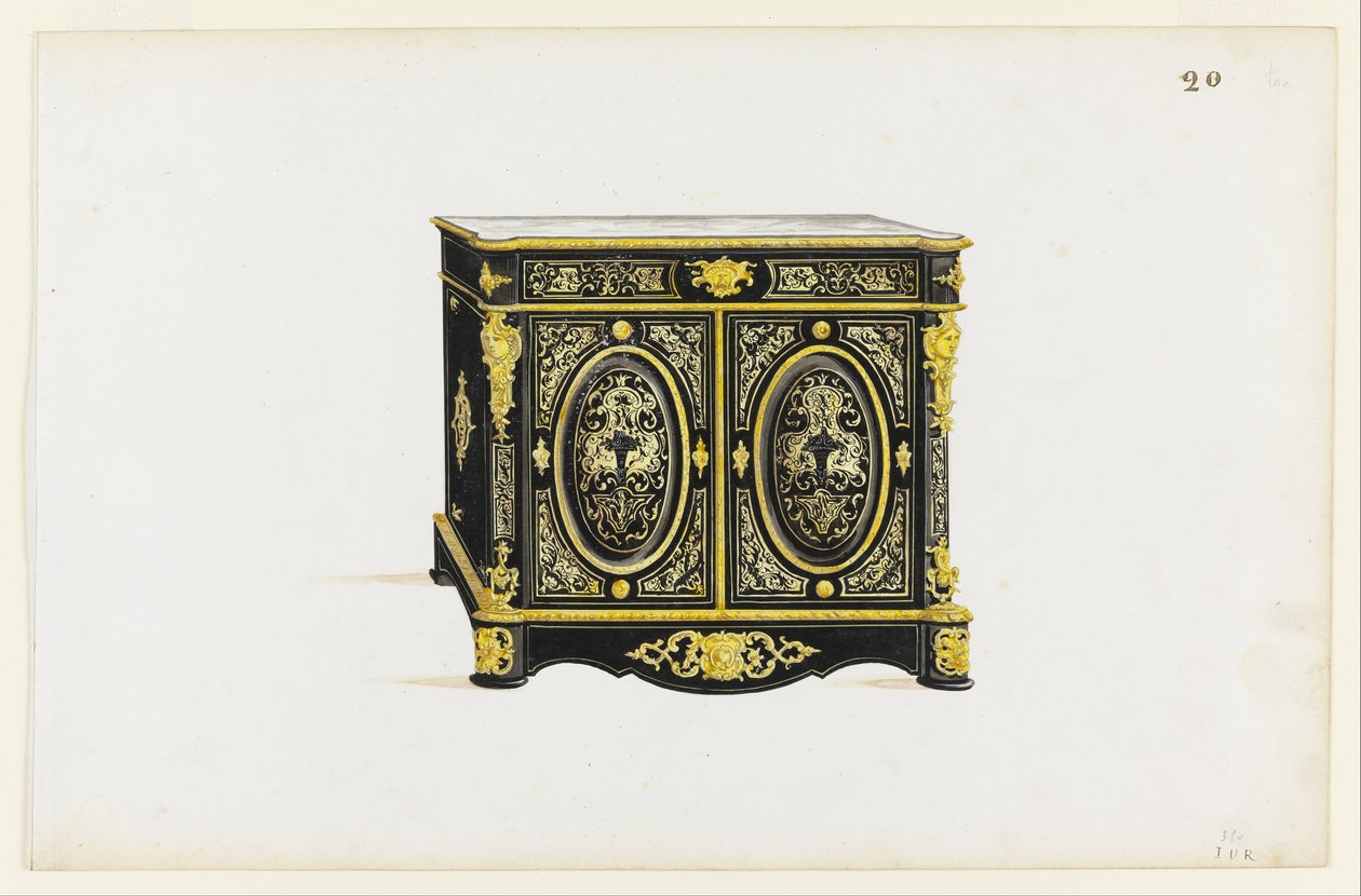 Design til et kabinet i Boulle -stil af Pagny