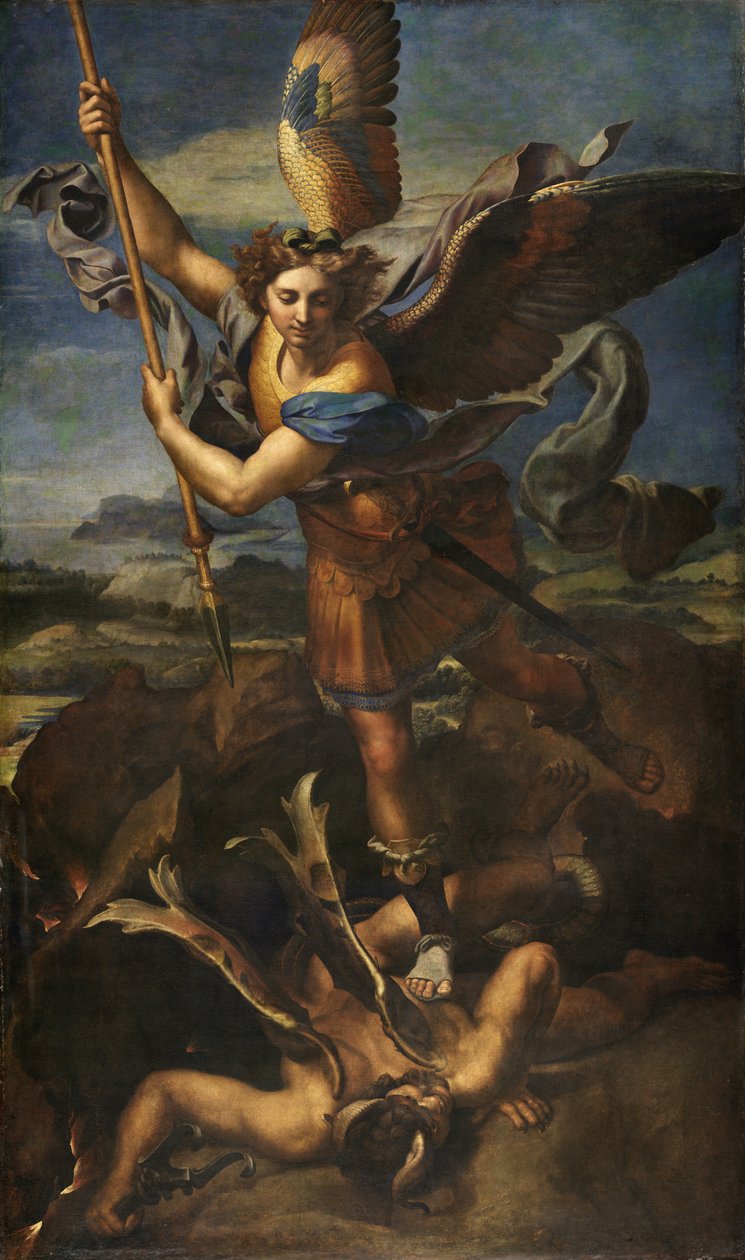 Sankt Michael besejrer Satan af Raphael