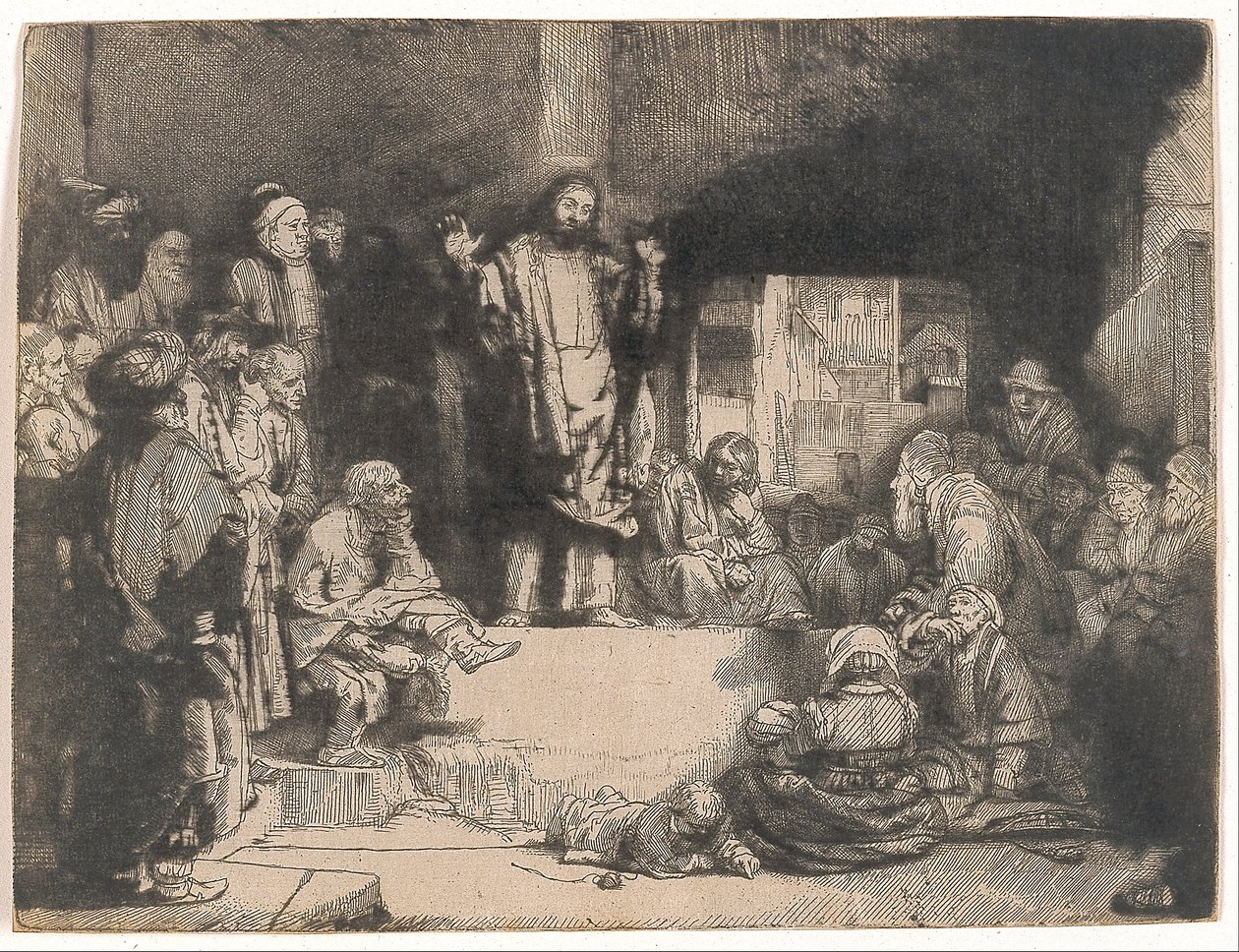 Kristus prædiker (La Petite Tombe) af Rembrandt van Rijn
