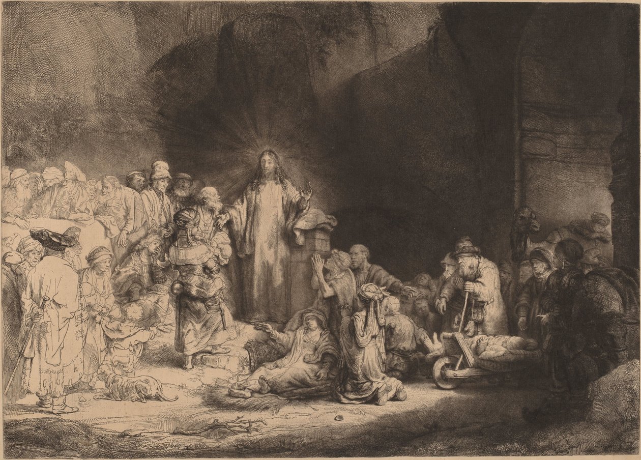 Kristus prædiker (The Hundred Guilder Print) af Rembrandt van Rijn