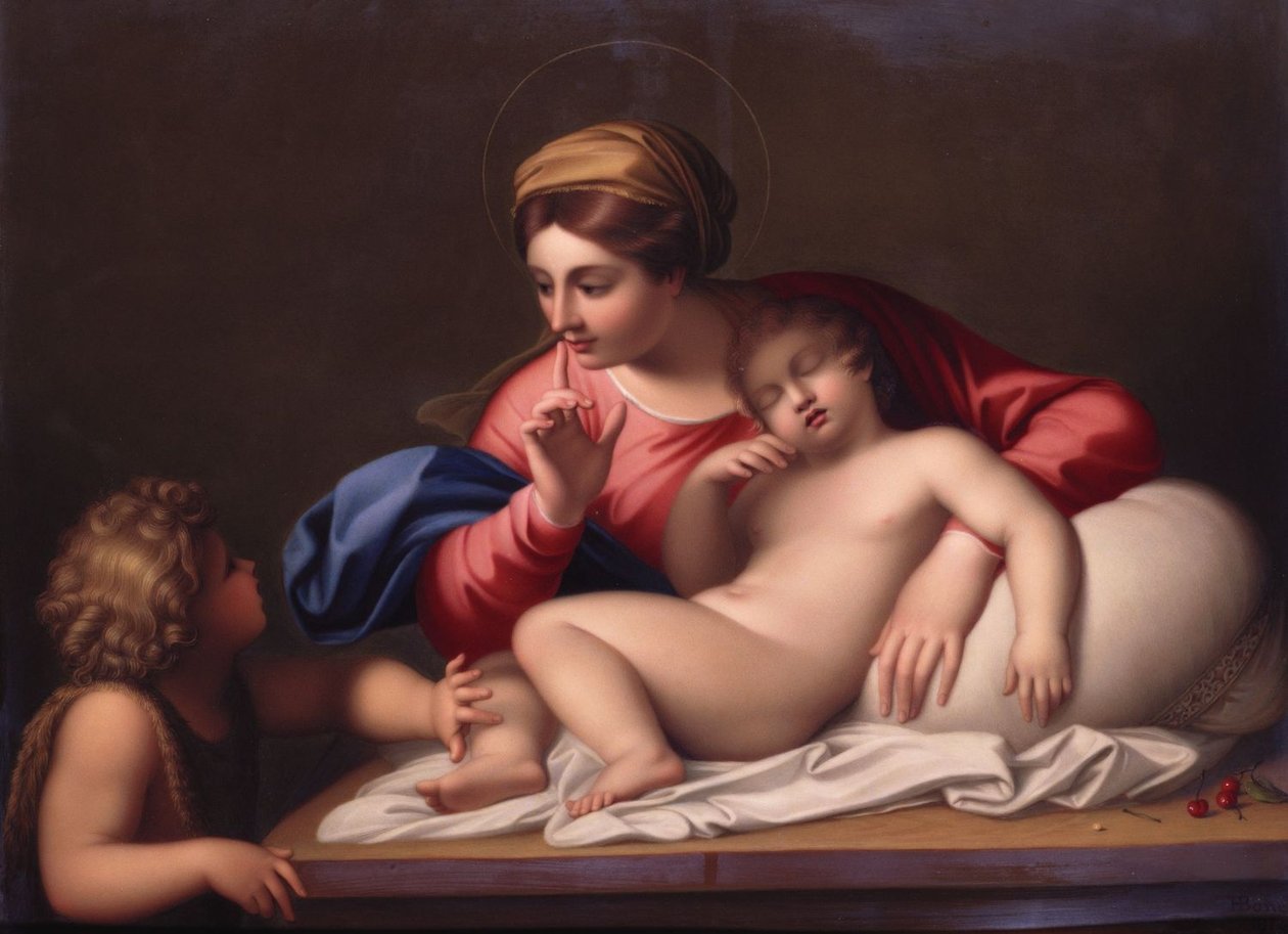 Madonnaen og det sovende barn med Johannes Døberen af Annibale Carracci
