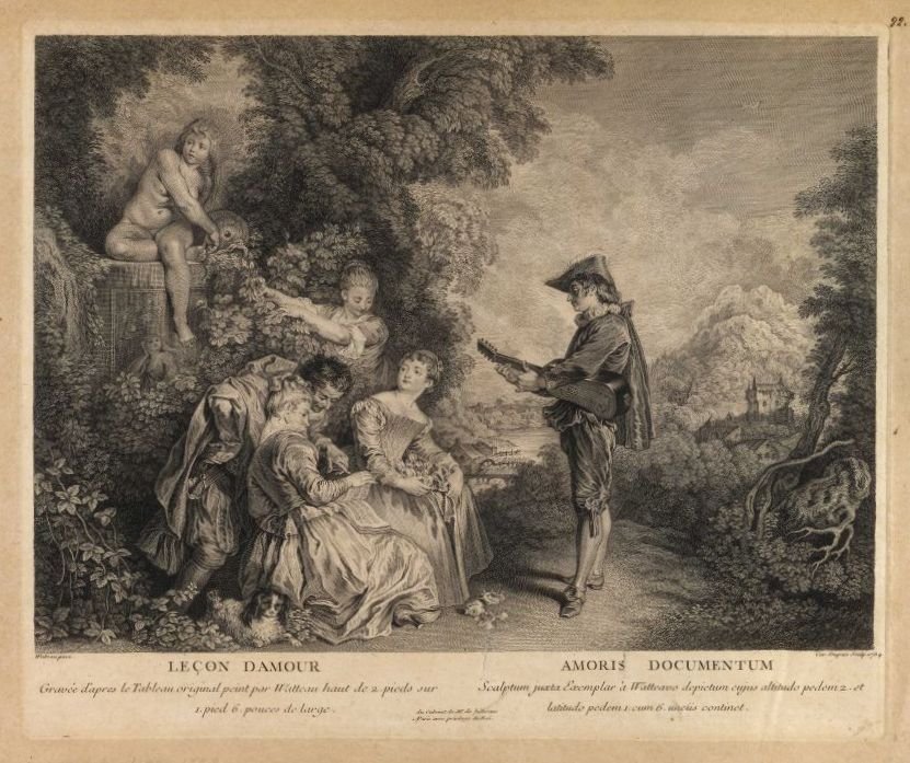Lecon damour kærlighedsdokument af Jean Antoine Watteau