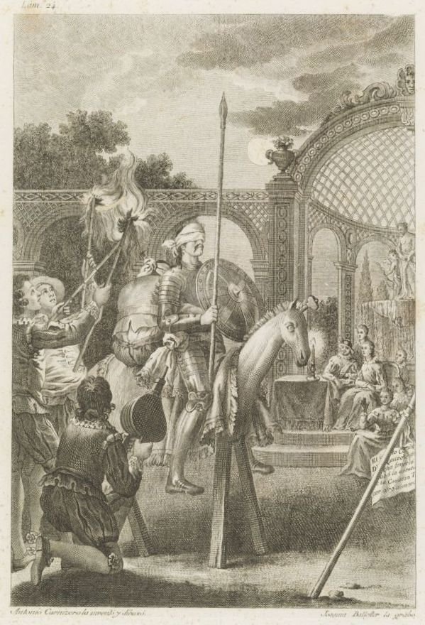 Miguel de Cervantes Saavedra i El Ingenioso Hidalgo Don Quijote de la Mancha af after Antonio Carnicero