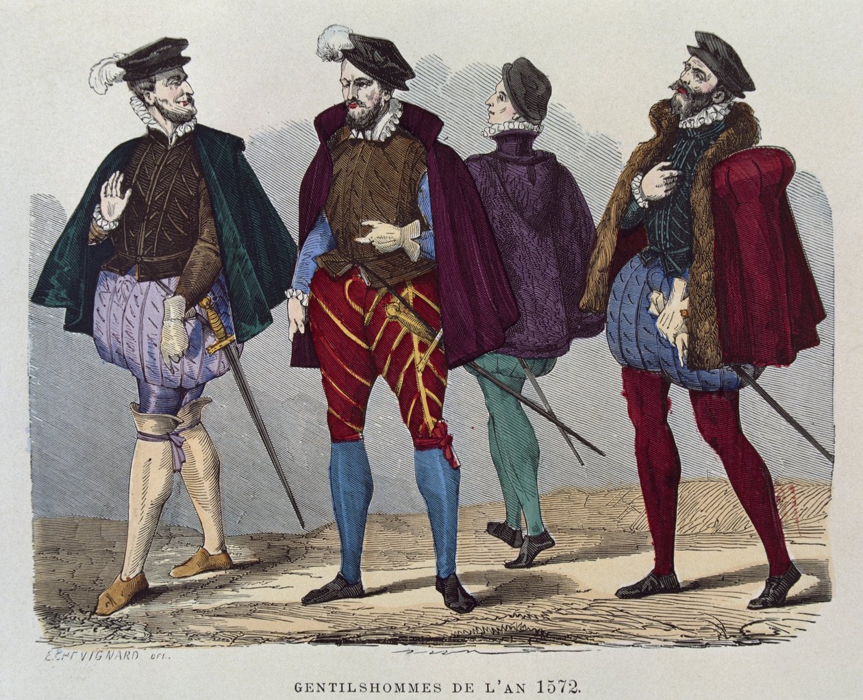 Herrer i år 1572 af after Chevignard