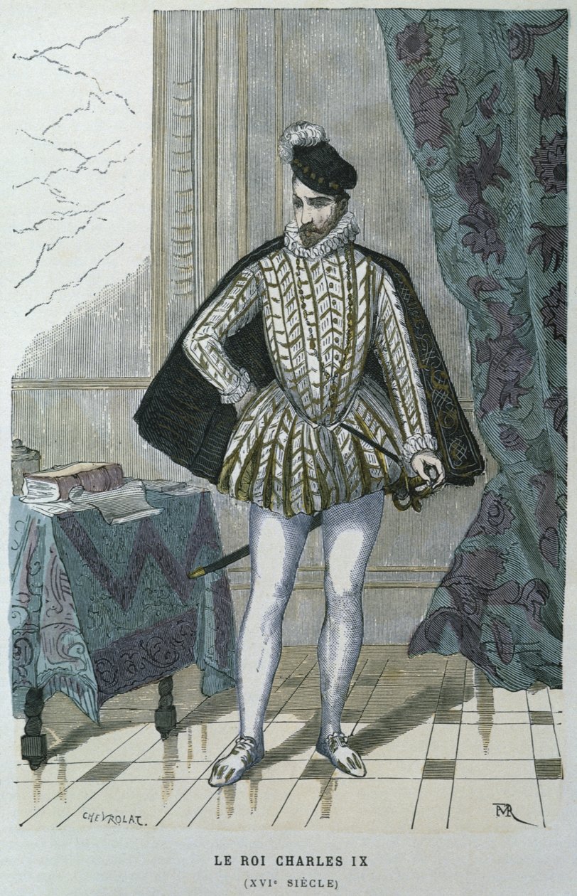 Kong Charles IX af Frankrig (1550-74), ca. 1565, indgraveret af Chevrolat af after Chevignard