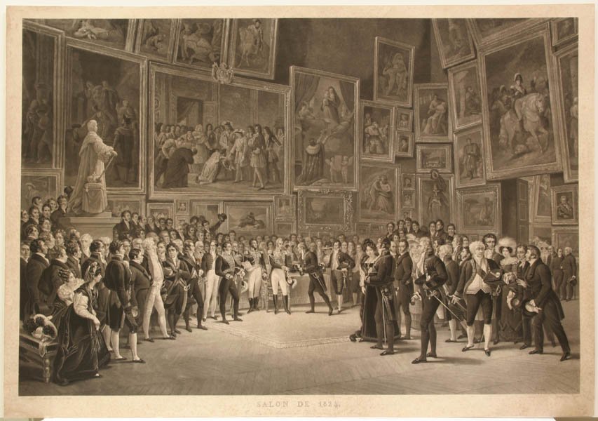 Salon fra 1824 af after Francois Joseph Heim
