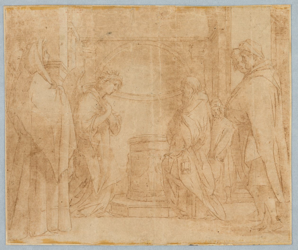 Kopi efter bebudelsen af englen til Zakarias af after Andrea del Sarto
