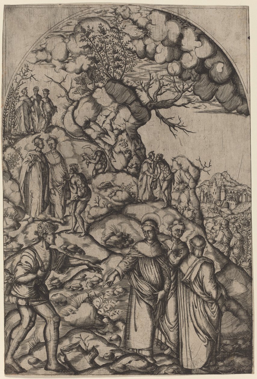 Sankt Filippo Benizzi helbreder en tigger af after Andrea del Sarto