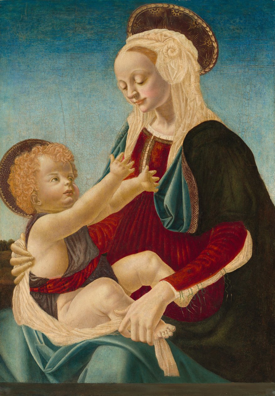 Madonna og barn af after Andrea del Verrocchio