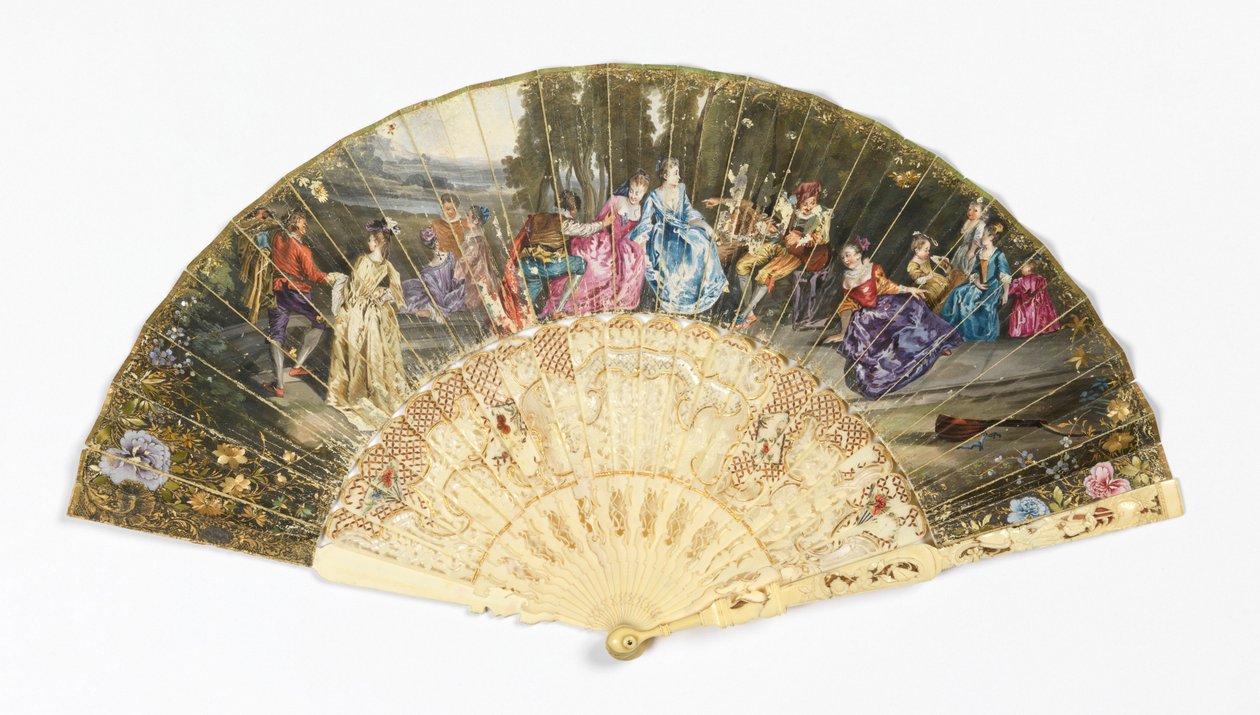 Plisseret ventilator af after Antoine Watteau