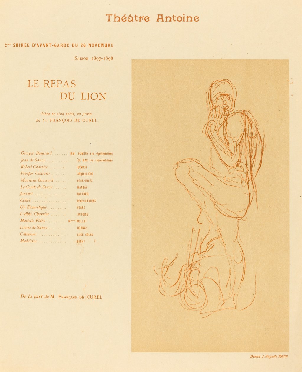 Løvens måltid af after Auguste Rodin