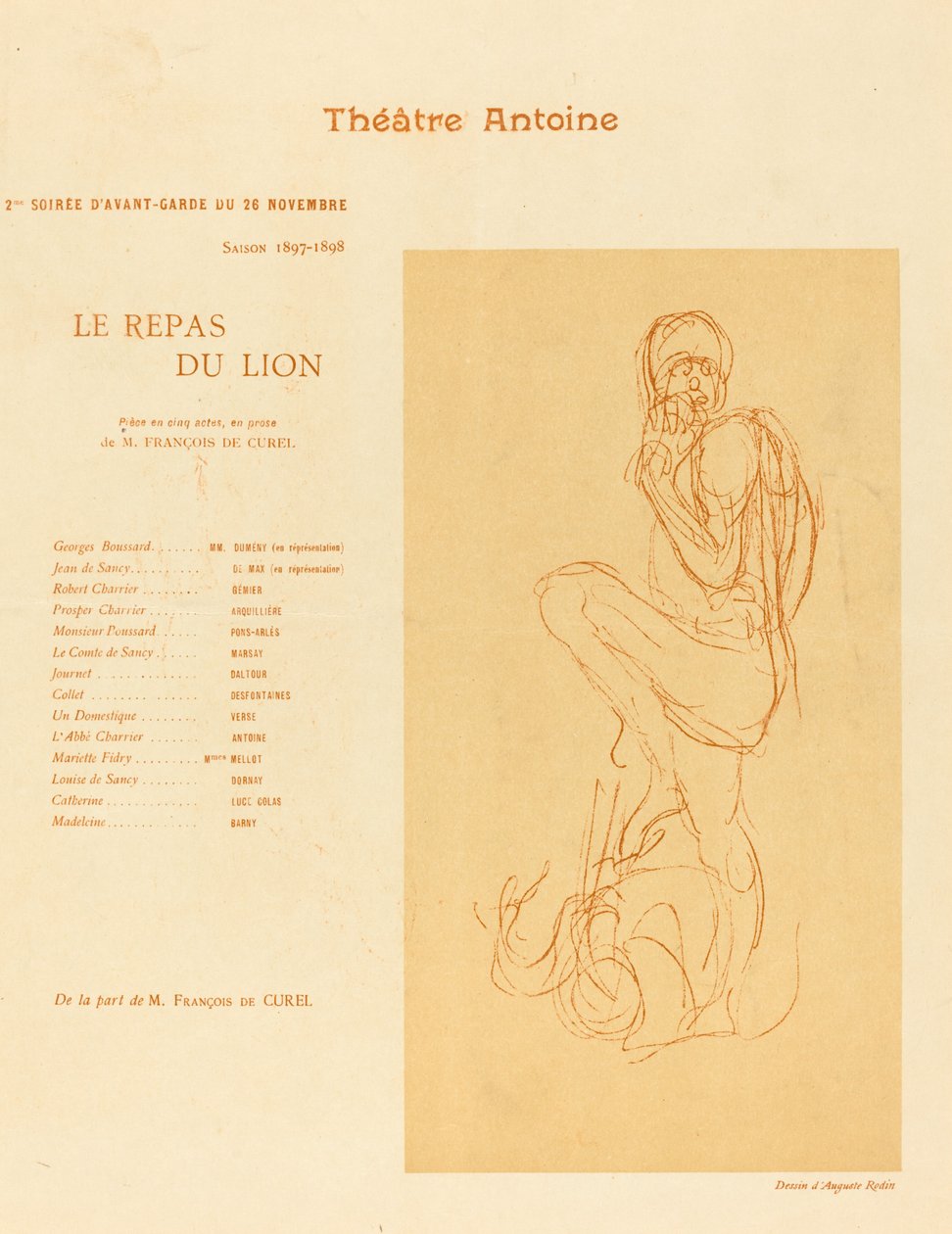 Løvens måltid af after Auguste Rodin