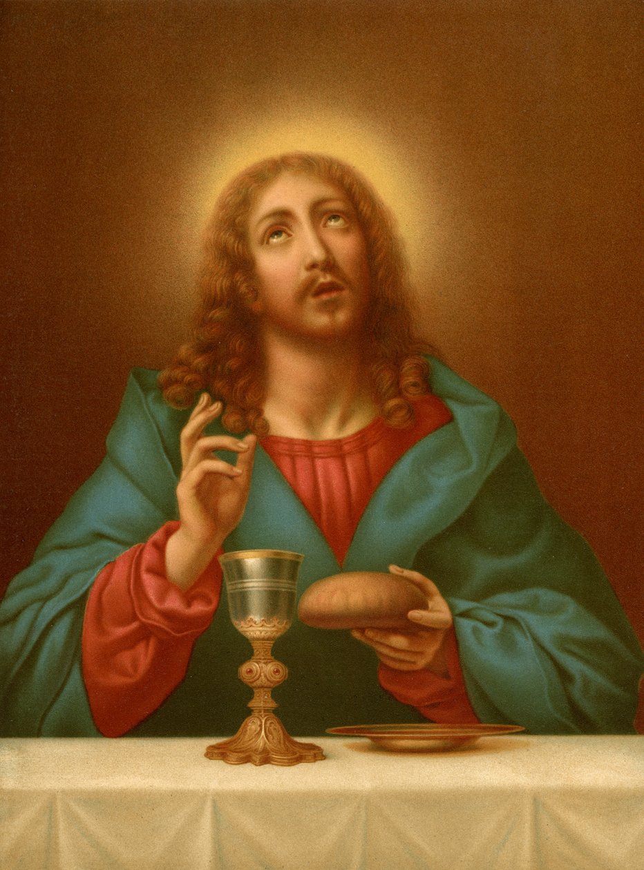 Kristus velsigner brødet og vinen af after Carlo Dolci