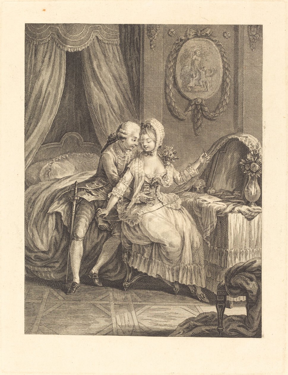 Dame a sa toilette af after Charles Eisen