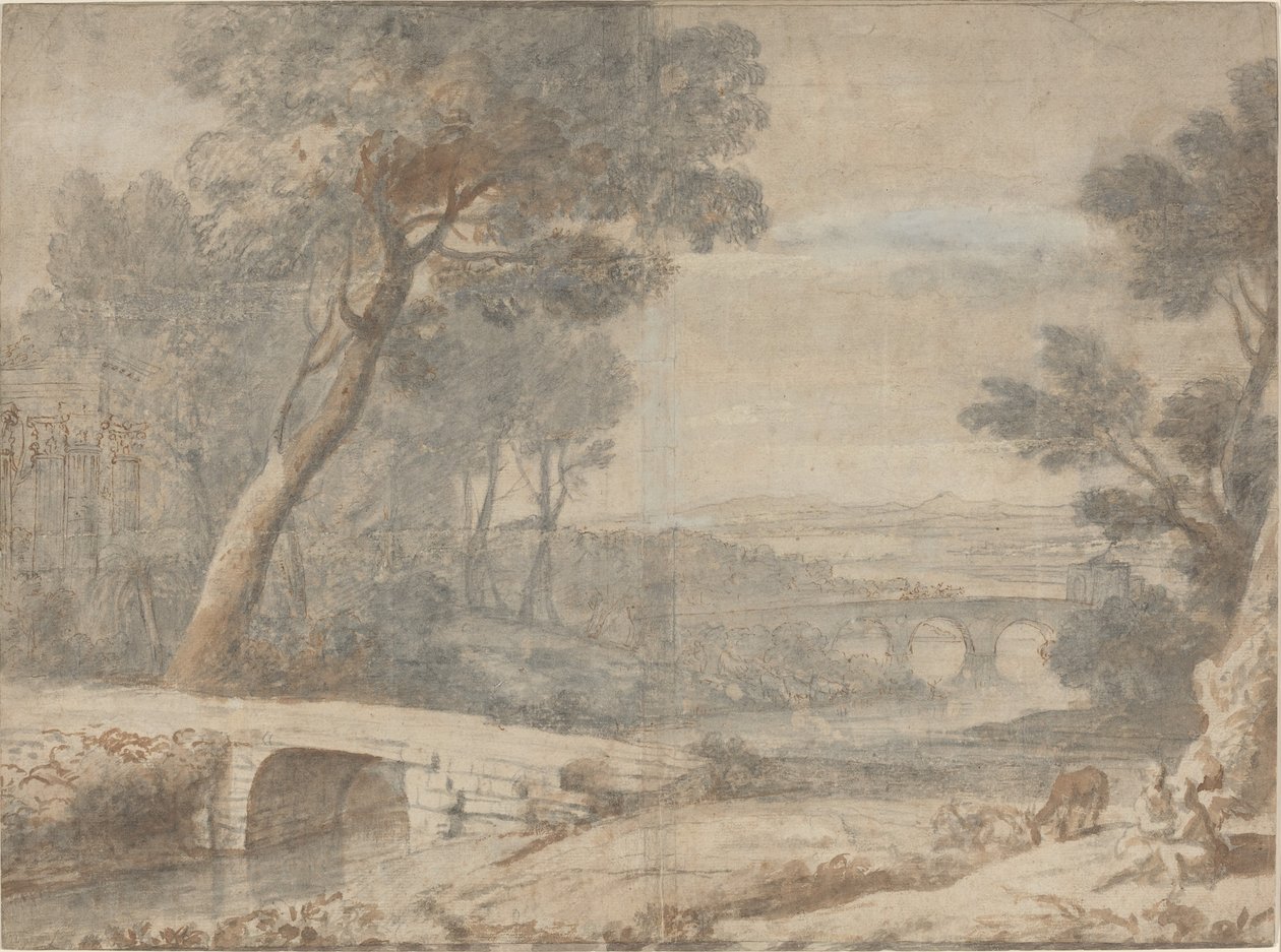 Resten på flugten til Egypten af after Claude Lorrain