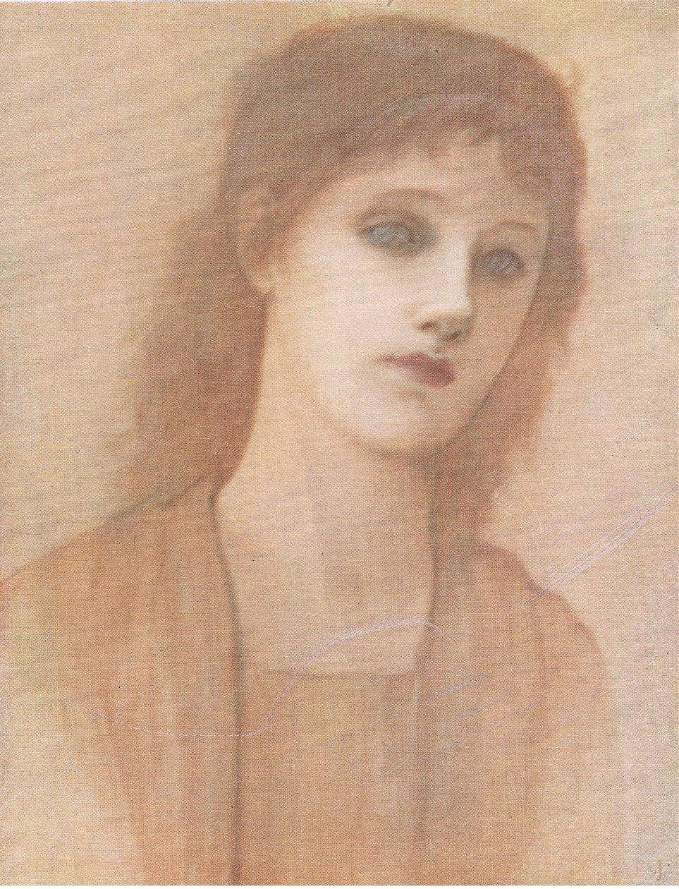 Studie af et hoved, Bibbys Annual, 1916-1917 af after Edward Coley Burne Jones