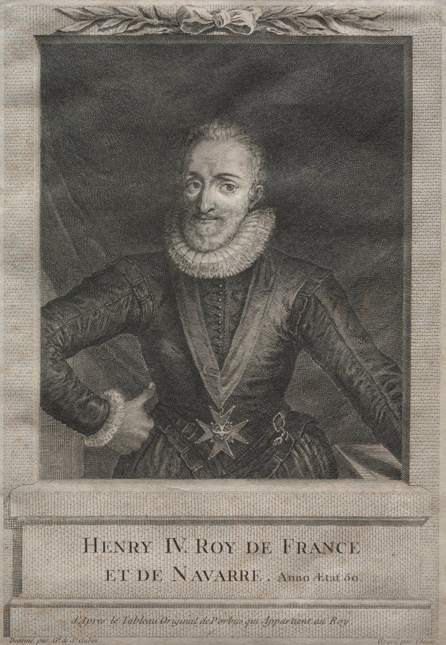 Henrik IV, konge af Frankrig af after Gabriel de Saint Aubin