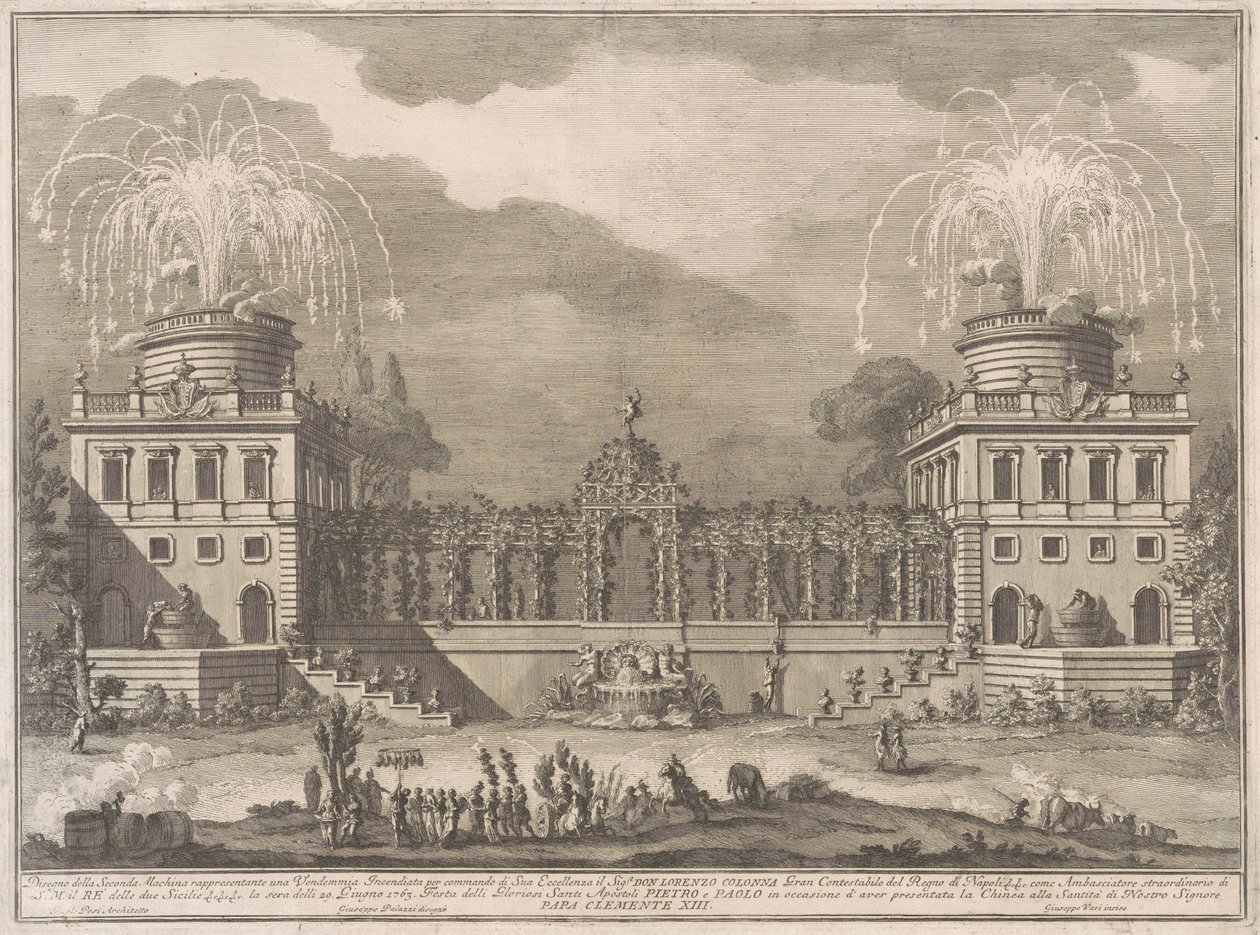Seconda Macchina for Kina fra 1763: Druehøsten af after Giuseppe Palazzi Giuseppe Vasi after Paolo Posi