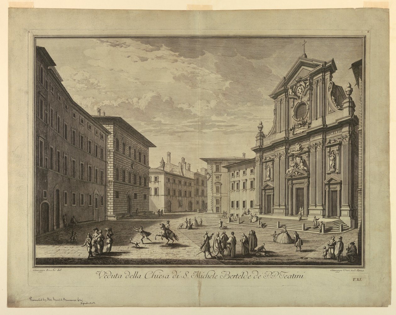 Udsigt over Firenze, plade fra "Choice of XXIV Udsigt over de vigtigste distrikter, pladser, kirker og paladser i byen Firenze" af after Giuseppe Zocchi